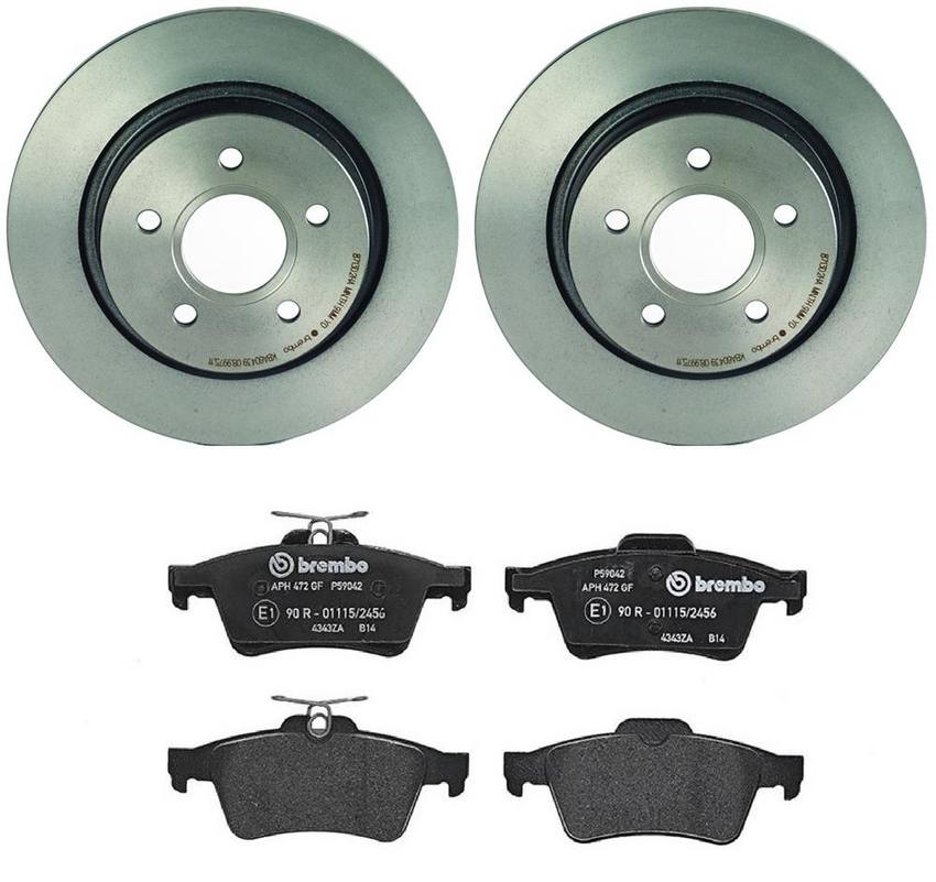 Volvo Brembo Brakes Kit - Pads and Rotors Rear (280mm) (Low-Met) 31341331 - Brembo 1539680KIT